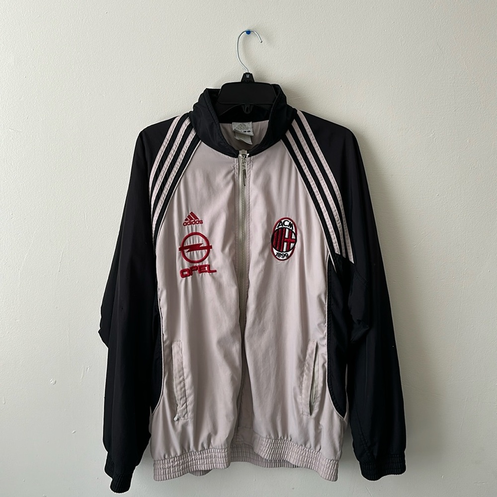 90s Vintage Adidas AC Milan Opel Windbreaker Zip Up